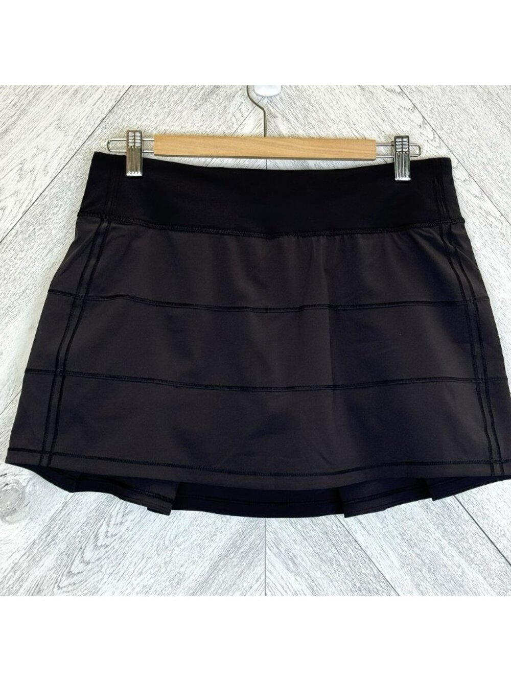 Lululemon Pace Rival Skirt Skort Solid Black Womens Size 8 Tall Golf Pickleball